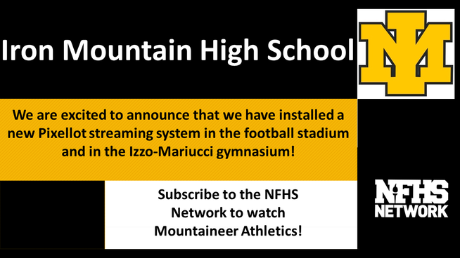 IMHS Pixellot streaming systems at the football stadium and Izzo Mariucci Gym installation announcement. 